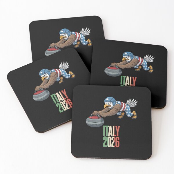 Item preview, Curling Eagle Sweeping Toward Italy 2026 designed and sold by VELORASKYart.