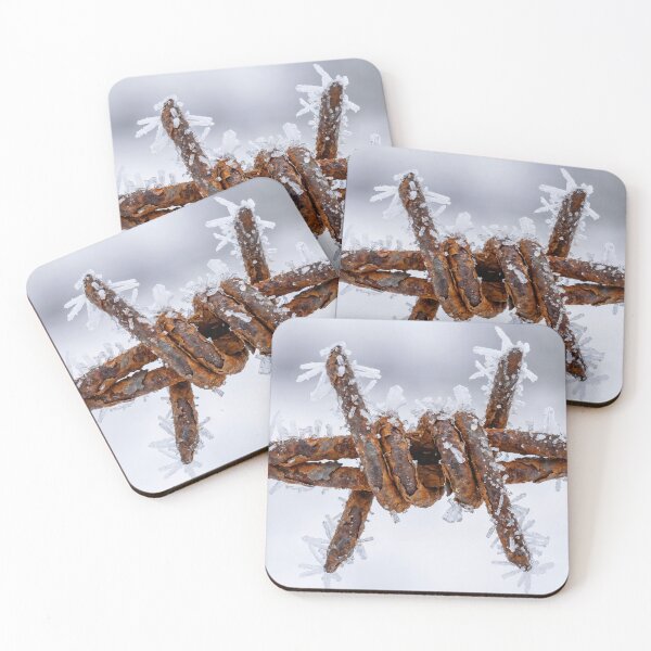 Item preview, Rusty Barbed Wire with Ice Crystals	 designed and sold by Transmutation Art.