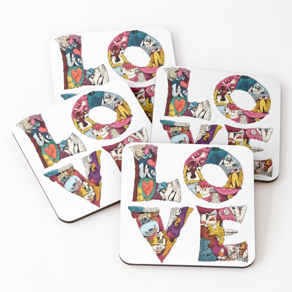 Item preview, Psychedelic LOVE Typography Saint Valentine's Day - Surreal Doodle Filled Heart Art Print designed and sold by DesignArtist.ia.