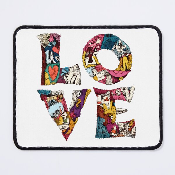 Item preview, Psychedelic LOVE Typography Saint Valentine's Day - Surreal Doodle Filled Heart Art Print designed and sold by DesignArtist.ia.
