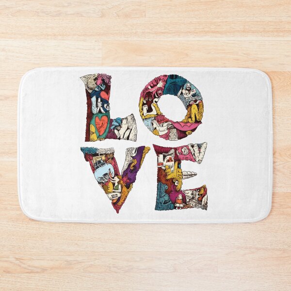 Item preview, Psychedelic LOVE Typography Saint Valentine's Day - Surreal Doodle Filled Heart Art Print designed and sold by DesignArtist.ia.