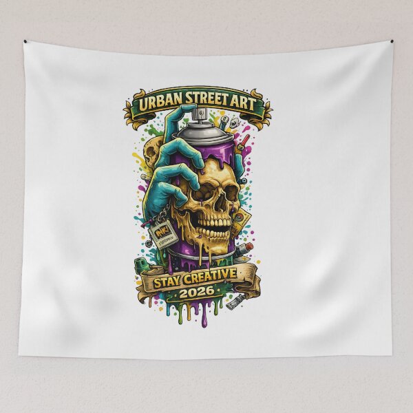 Item preview, Urban Street Art – Skull Spray Can | Stay Creative 2026 designed and sold by OSAMA MO.