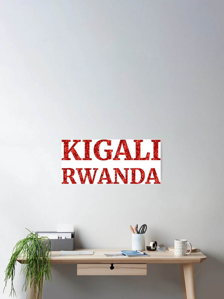 Thumbnail 2 of 3, Poster, Kigali Rwanda Red Rhinestone Texture designed and sold by TheIconSmith.