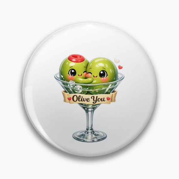 Item preview, Cute Olive Couple in Martini Glass "Olive You" | Kawaii Valentine's Day Art designed and sold by Moons Studio.