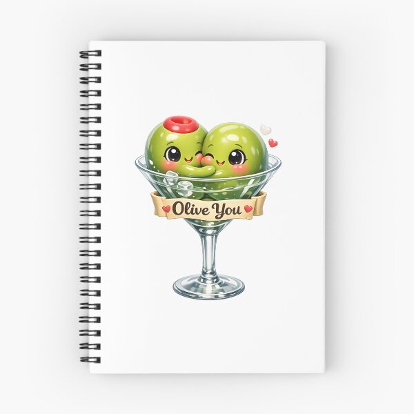 Item preview, Cute Olive Couple in Martini Glass "Olive You" | Kawaii Valentine's Day Art designed and sold by Moons Studio.