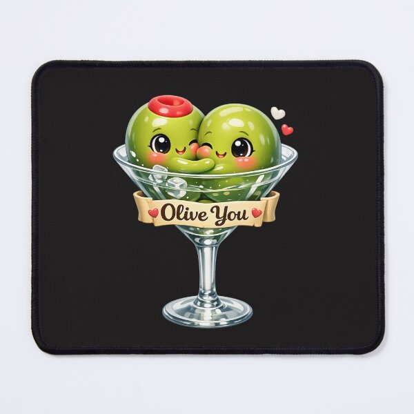 Item preview, Cute Olive Couple in Martini Glass "Olive You" | Kawaii Valentine's Day Art designed and sold by Moons Studio.