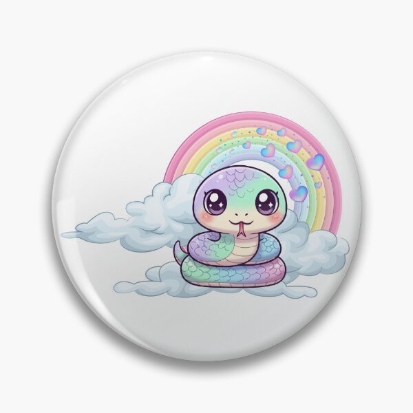 Item preview, Snake - Cute Colorful Snake on a Cloud with Rainbow designed and sold by Love3Happy.