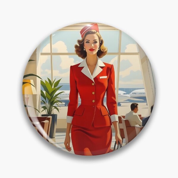 Item preview, Jet Set Grace – Mid-Century Air Hostess Art designed and sold by MooLaLa.Store.