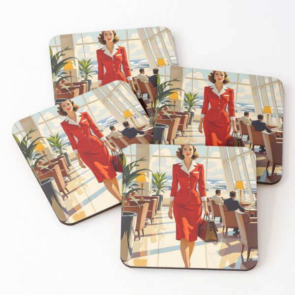 Item preview, Jet Set Grace – Mid-Century Air Hostess Art designed and sold by MooLaLa.Store.