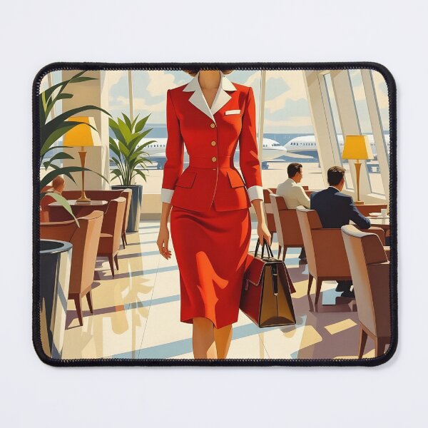 Item preview, Jet Set Grace – Mid-Century Air Hostess Art designed and sold by MooLaLa.Store.