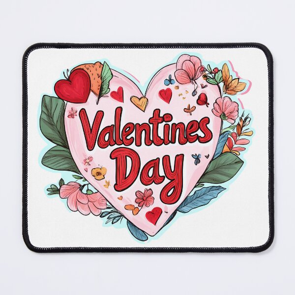 Item preview, Valentines Day Heart Frame - Cute Floral Doodle Pink Heart Illustration Art Print designed and sold by DesignArtist.ia.
