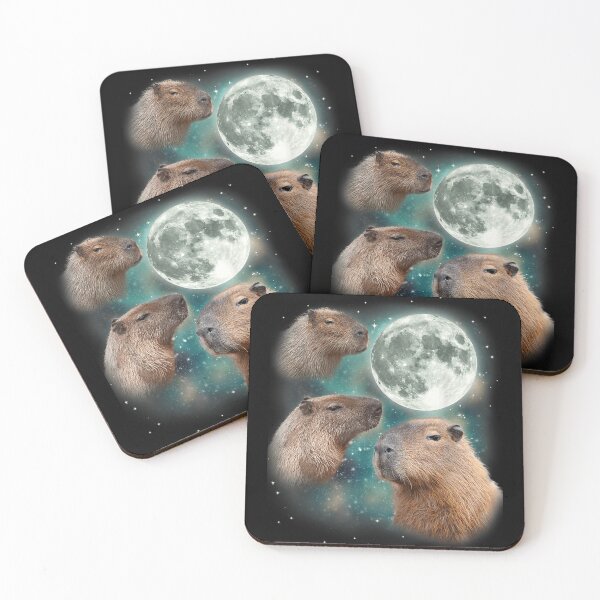 Item preview, 3 Capybara Moon Giant Rodents Weird Howling Parody Art for Men Women Kids , Capybara Gift Lover  designed and sold by DZIRI NAJAT.