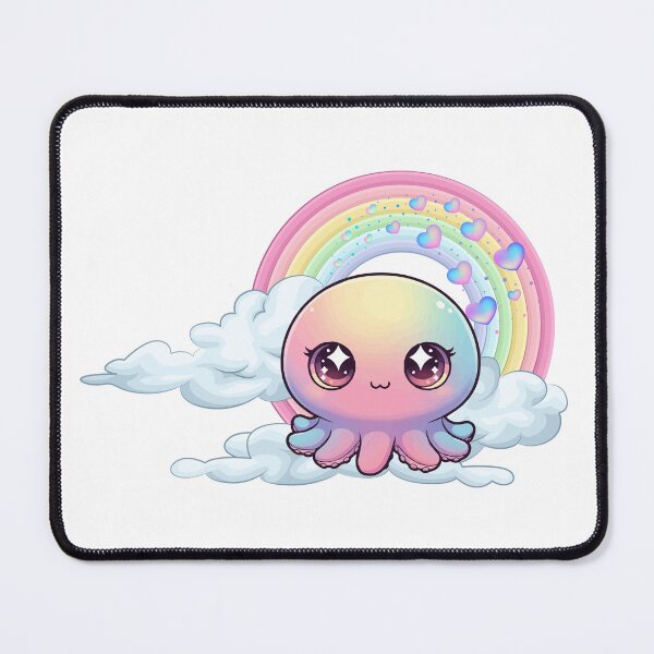 Item preview, Octopus - Cute Colorful Octopus on Clouds with Rainbow designed and sold by Love3Happy.