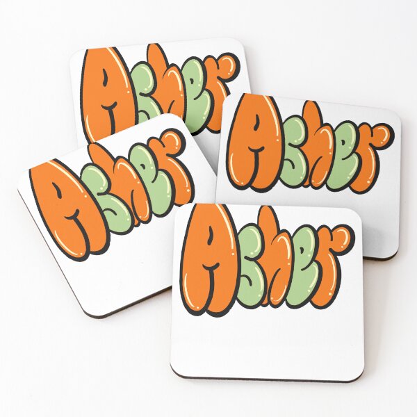 Item preview, Asher name in orange Top 10 best personalized gifts for boys and men named Asher designed and sold by Artonmytee.