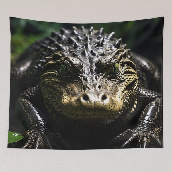 Item preview, Majestic Crocodile – Dark Water – Mystical Nature Wall Art designed and sold by Traumrausch.