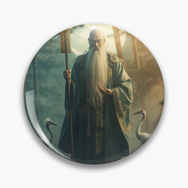 Item preview, Wise Sage of the Moon – Japanese Mystic Elder Illustration | Mori no Akari Series designed and sold by Mori-no-Akari.