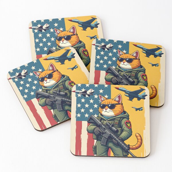 Item preview, Ukrainian cat with flags in the war, cat soldier and US F-16 designed and sold by pixeldizajn.