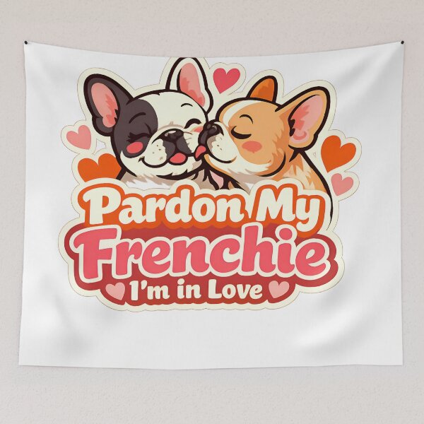 Item preview, Groovy Frenchie Valentine Sticker - Retro 70s Dog Art - Aesthetic French Bulldog Gift designed and sold by MukuMint.