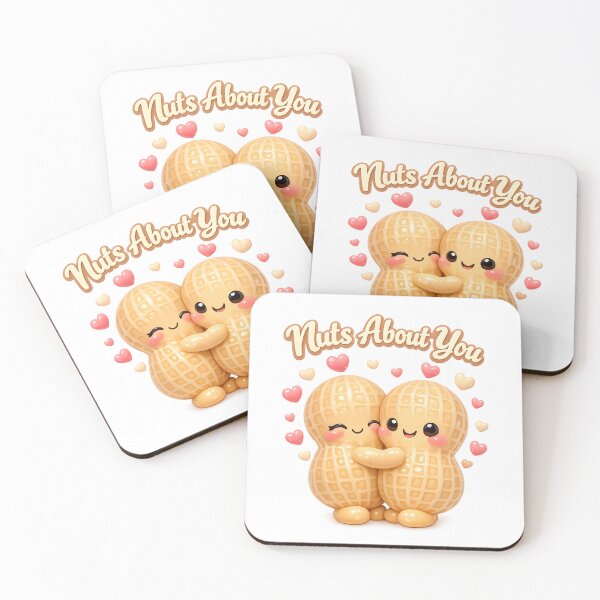 Item preview, Cute Peanut Couple - "Nuts About You" | Kawaii Valentine's Day Art designed and sold by Moons Studio.
