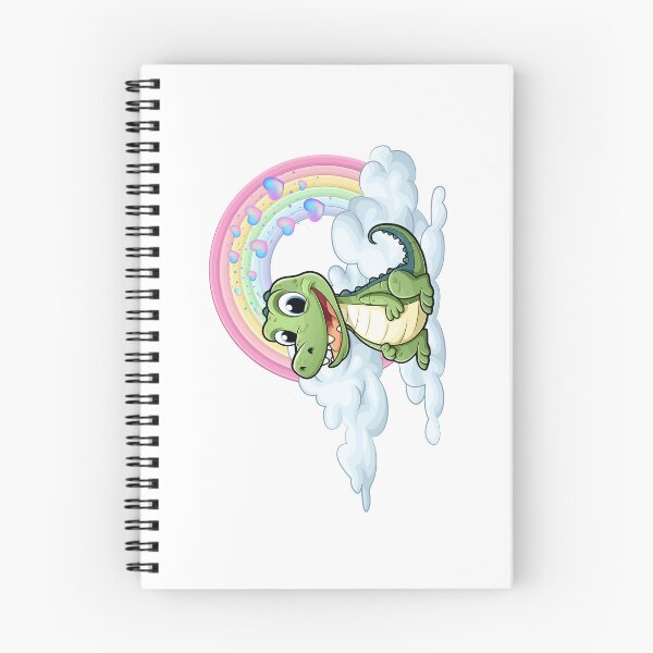 Item preview, Smiling Alligator - Cute Green Alligator on a Cloud with Rainbow designed and sold by Love3Happy.