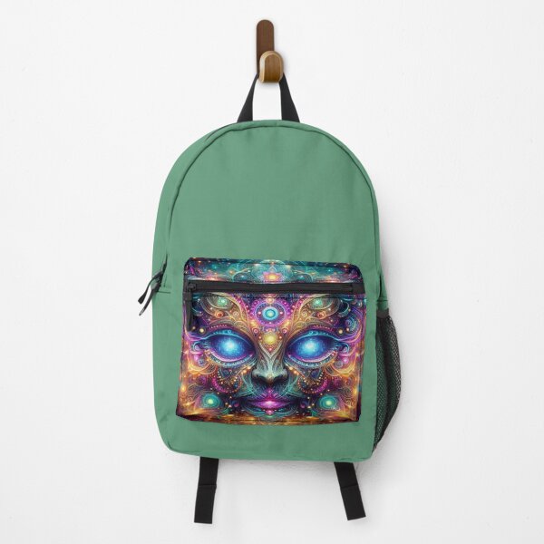 Item preview, Mystic Mandala Face – Visionary Art with cosmic glow and hypnotic eyes designed and sold by FotoworldEdel.