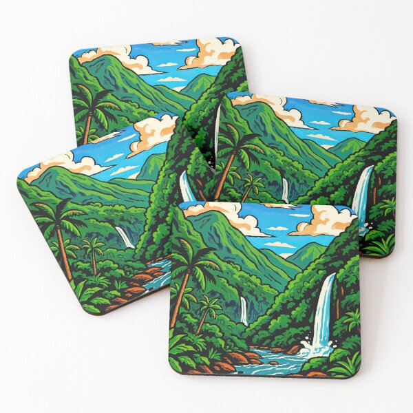 Item preview, Dominica landscape | Comics stylCartoone -  designed and sold by ComicsFactory.