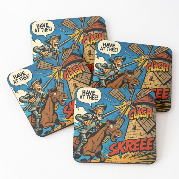 Item preview, Don Quixote attacking the windmill | Comics stylCartoone -  designed and sold by ComicsFactory.
