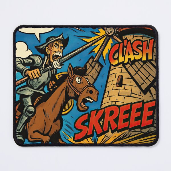 Item preview, Don Quixote attacking the windmill | Comics stylCartoone - designed and sold by ComicsFactory.