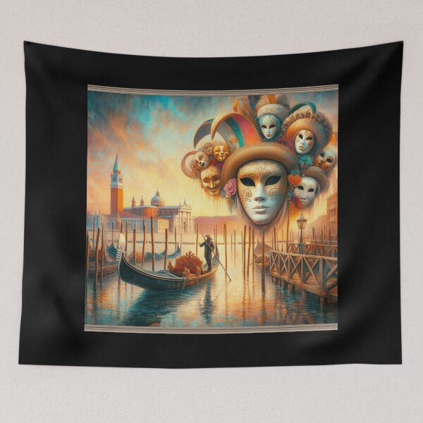 Item preview, Carnival in Venice – Gondola and Masks designed and sold by Sybille-Yates.