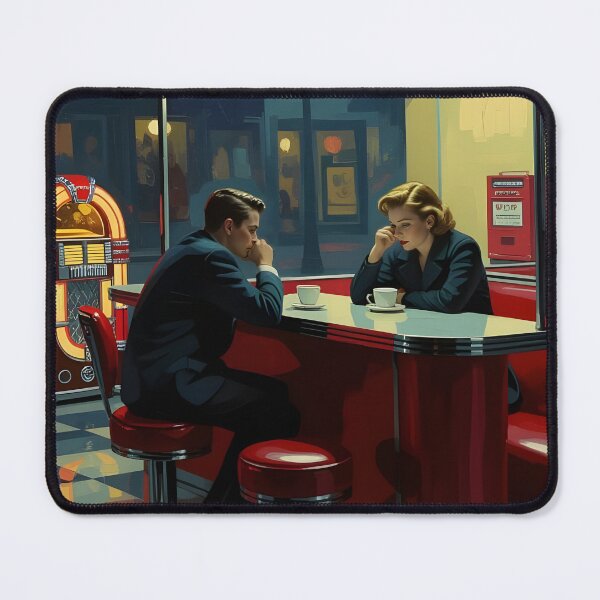 Item preview, Last Cup of Neon – Melancholy 1950s Diner Art designed and sold by MooLaLa.Store.