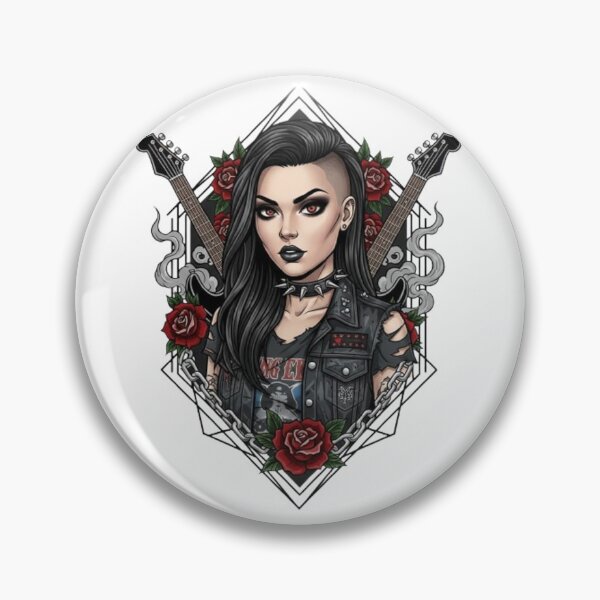Item preview, Queen of Rock: Neo-Traditional Hard Rock Tattoo Portrait and Guitars designed and sold by CHRIST5000.