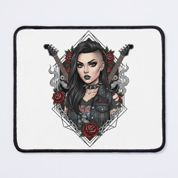 Item preview, Queen of Rock: Neo-Traditional Hard Rock Tattoo Portrait and Guitars designed and sold by CHRIST5000.