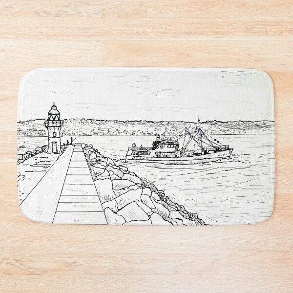 Item preview, Brixham Trawler B361 passing Brixham Breakwater Lighthouse  designed and sold by Mackenzie Moulton International Artist .