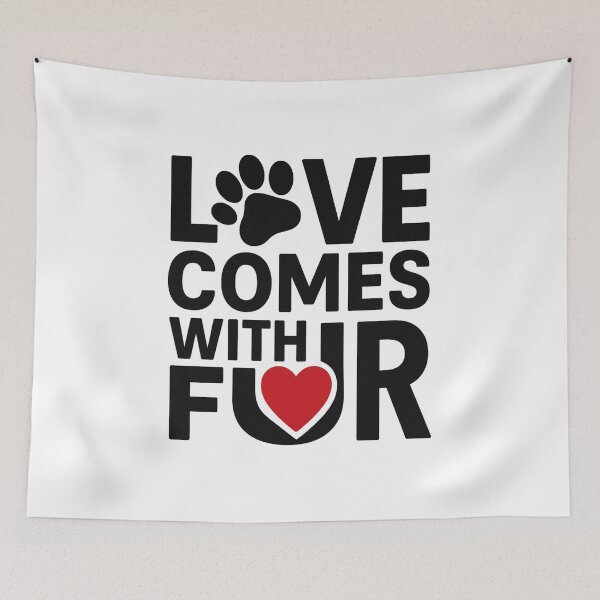 Item preview, Love Comes With Fur - Bold Valentine Pet Design designed and sold by MKreative Studio.