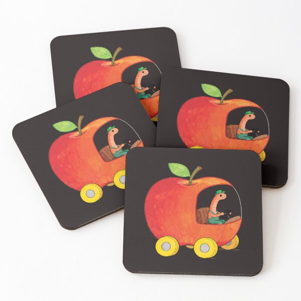 Item preview, Vintage Style Worm in apple car retro designed and sold by andromeda-redd.