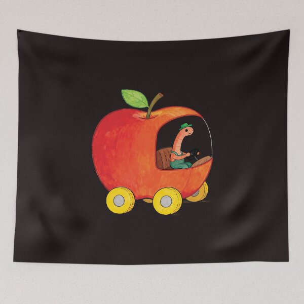 Item preview, Vintage Style Worm in apple car retro designed and sold by andromeda-redd.