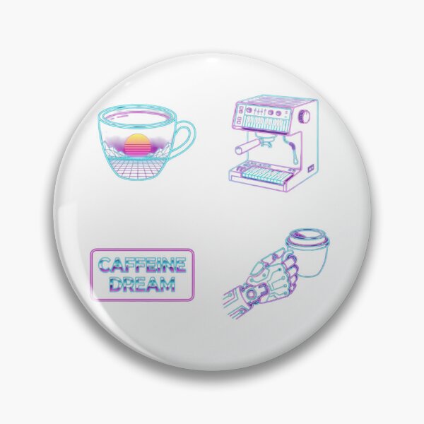 Item preview, Retro-Futuristic Cyberpunk Coffee Neon Sticker Set designed and sold by NonditStudio.