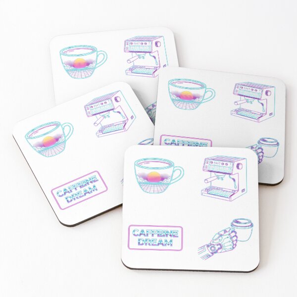Item preview, Retro-Futuristic Cyberpunk Coffee Neon Sticker Set designed and sold by NonditStudio.