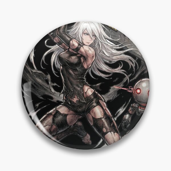 Item preview, A2 Nier Automata Prototype T-Shirt | White Hair Black Dress Sword Fighter designed and sold by Senpaiwaves.