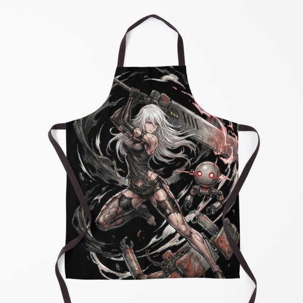 Item preview, A2 Nier Automata Prototype T-Shirt | White Hair Black Dress Sword Fighter designed and sold by Senpaiwaves.