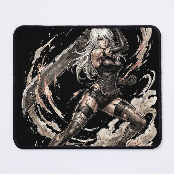 Item preview, A2 Nier Automata T-Shirt | Short White Hair Katana Blindfold YoRHa designed and sold by Senpaiwaves.