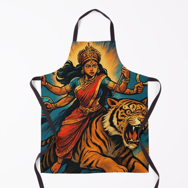 Item preview, Durga, Hindu Supreme Goddess, riding a tiger | Comics stylCartoone - designed and sold by ComicsFactory.