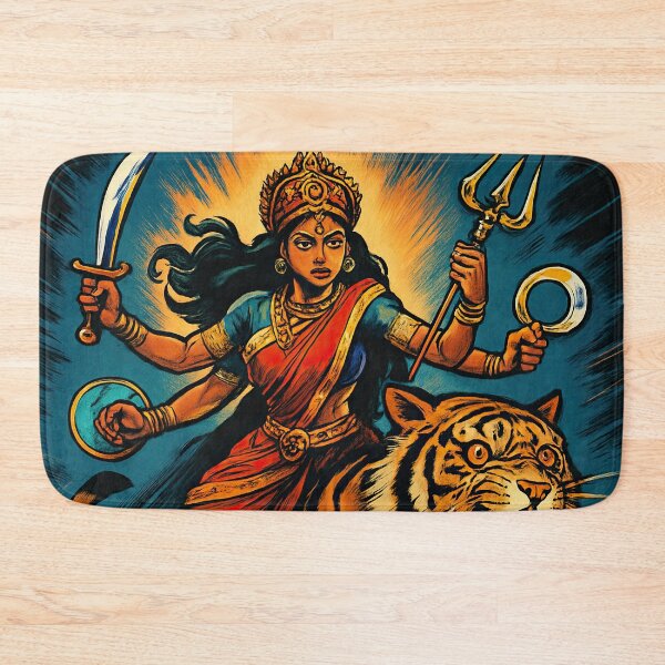 Item preview, Durga, Hindu Supreme Goddess, riding a tiger | Comics stylCartoone -  designed and sold by ComicsFactory.