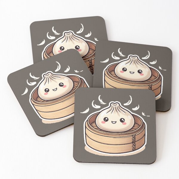 Item preview, Cute Smiling Dumpling in Bamboo Steamer designed and sold by Born to Flow.