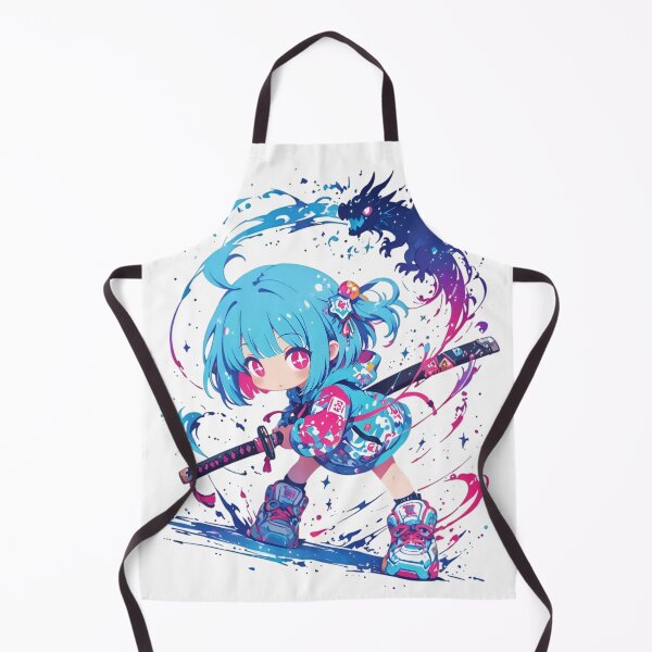 Item preview, Chibi Katana Girl with Spirit Dragon | Colorful Anime-Inspired Warrior designed and sold by Dyan4.
