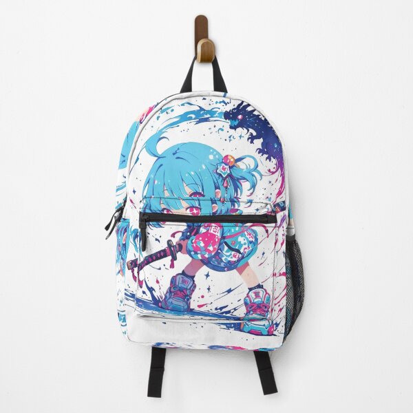 Item preview, Chibi Katana Girl with Spirit Dragon | Colorful Anime-Inspired Warrior designed and sold by Dyan4.