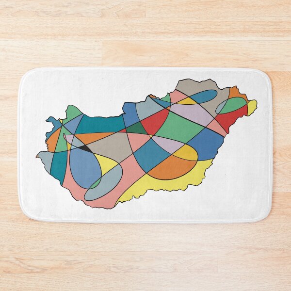 Item preview, Hungary Map Wall Art Print — Abstract Colourful Art designed and sold by iampaulmorris.