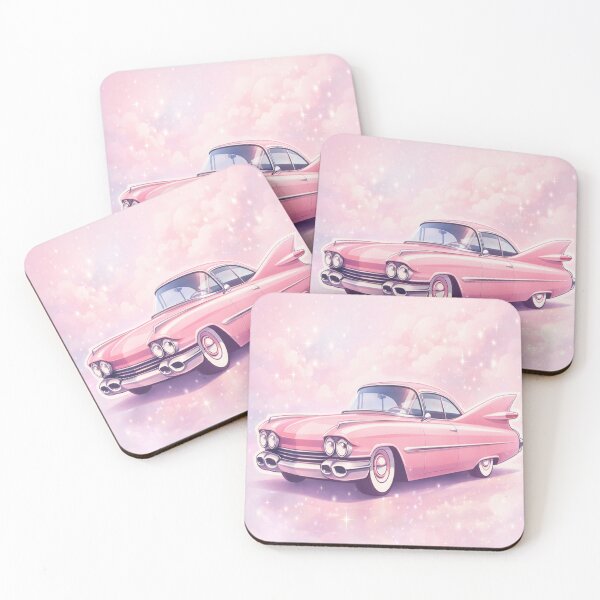 Artikelvorschau, Illustration eines verträumten rosa Cadillacs entworfen und verkauft von Soft Chaos Club.