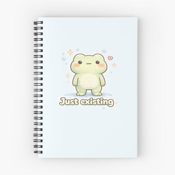 Item preview, Just Existing – Cute Minimal Frog Meme Illustration designed and sold by KyliesKanvas22.