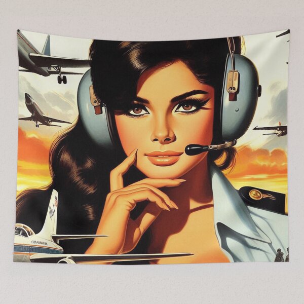 Item preview, Vintage Pilot Woman designed and sold by PulpVintage.